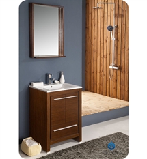 Fresca Allier 24" Wenge Brown Modern Bathroom Vanity w/ Mirror